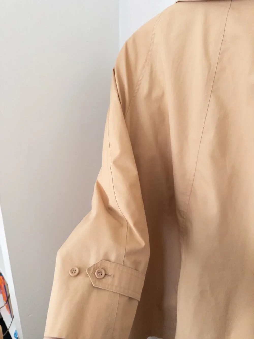 Vintage London Fog Short Trench Coat - tie waist, double breasted buttons - 14R
